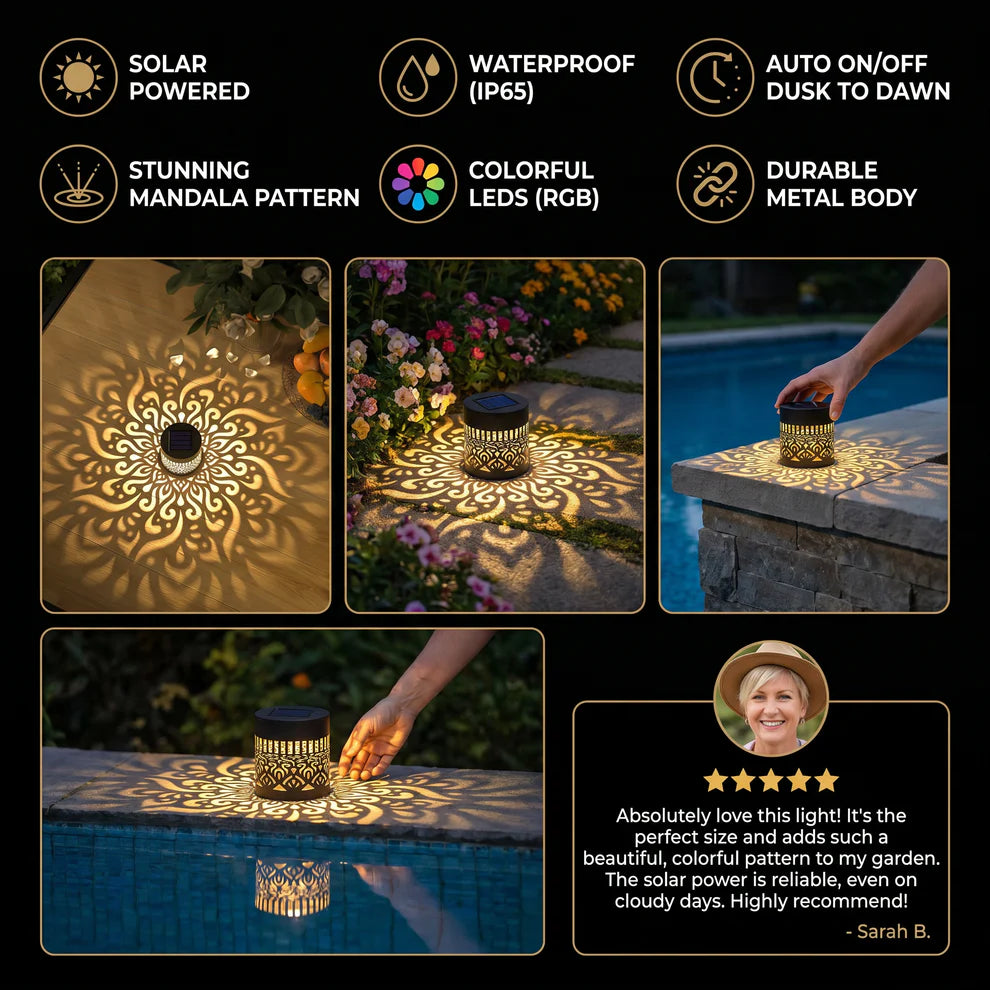 LumaGlow Mandala Solar Wall Light