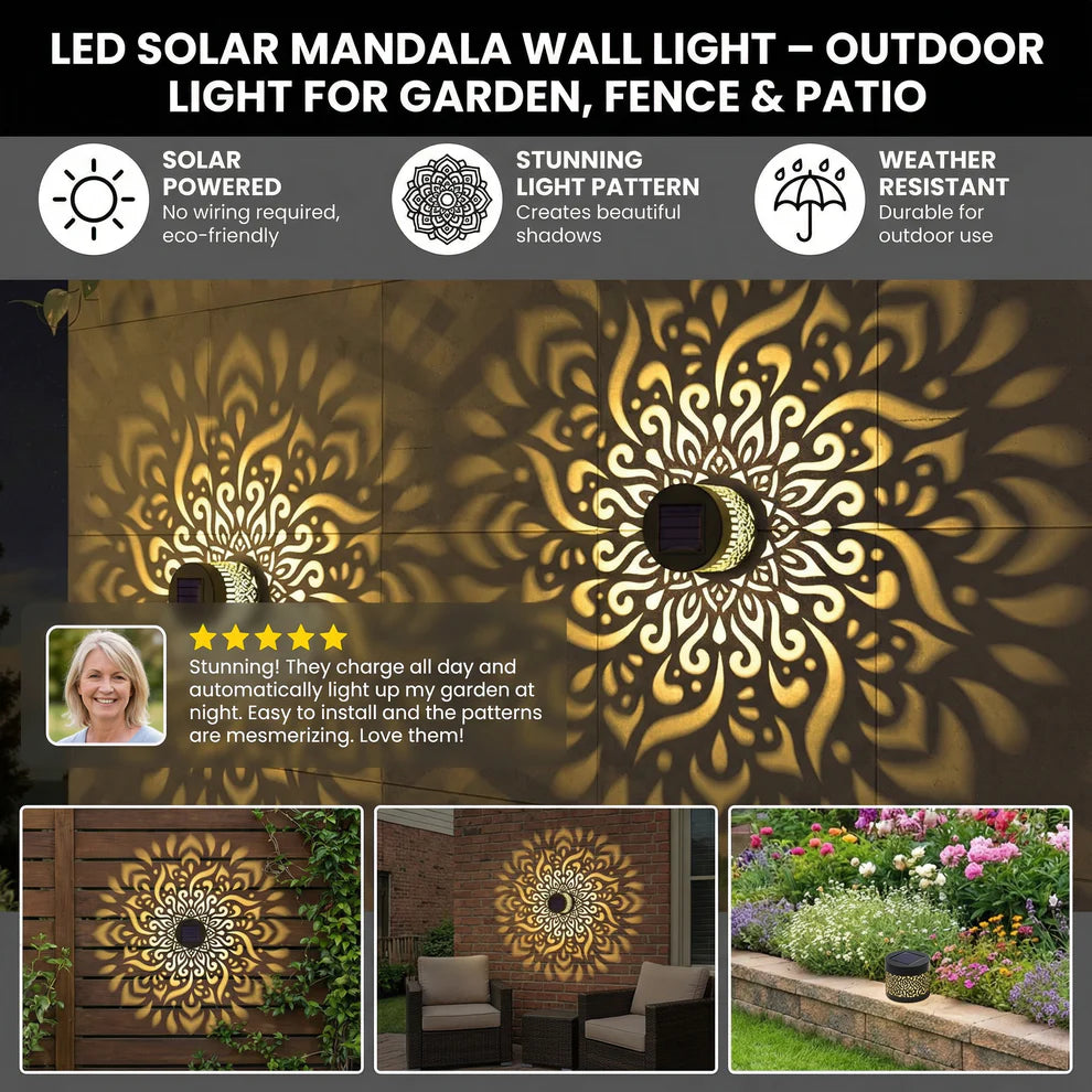 LumaGlow Mandala Solar Wall Light