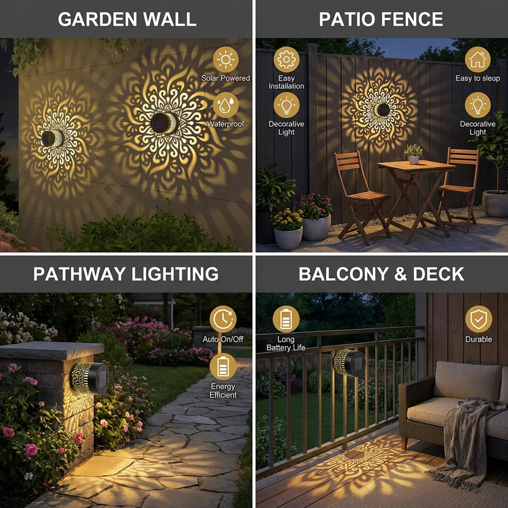 LumaGlow Mandala Solar Wall Light