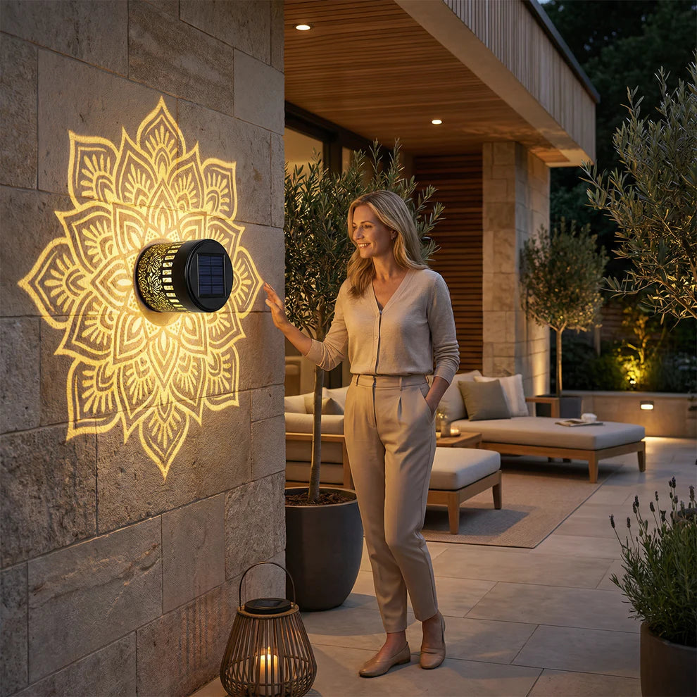 LumaGlow Mandala Solar Wall Light