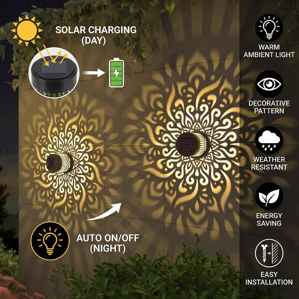 LumaGlow Mandala Solar Wall Light