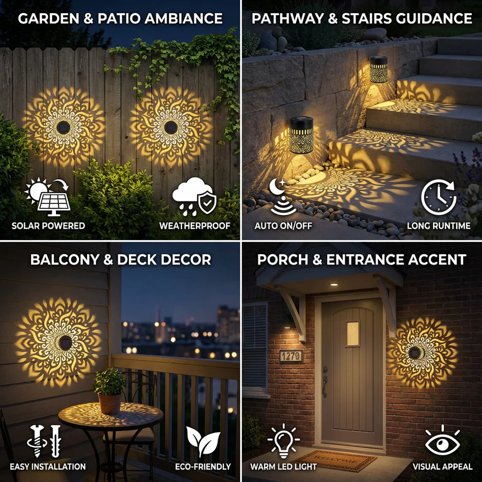 LumaGlow Mandala Solar Wall Light